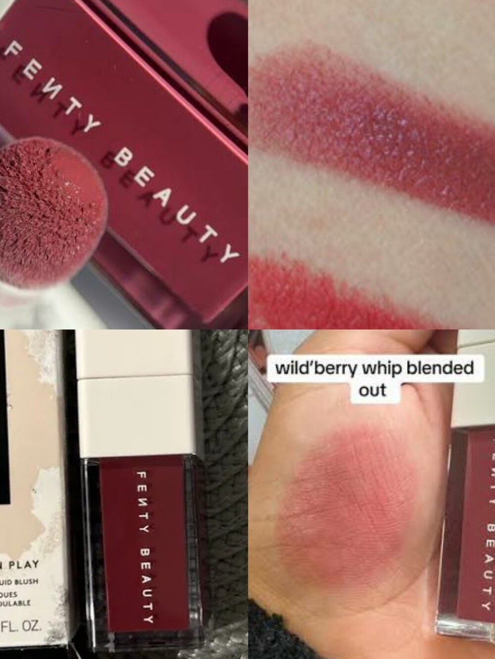 🫐Face Need🫐BNIB Fenty Fullsize WILD'BERRY WHIP Shake N' Play Liquid Blush!$28R